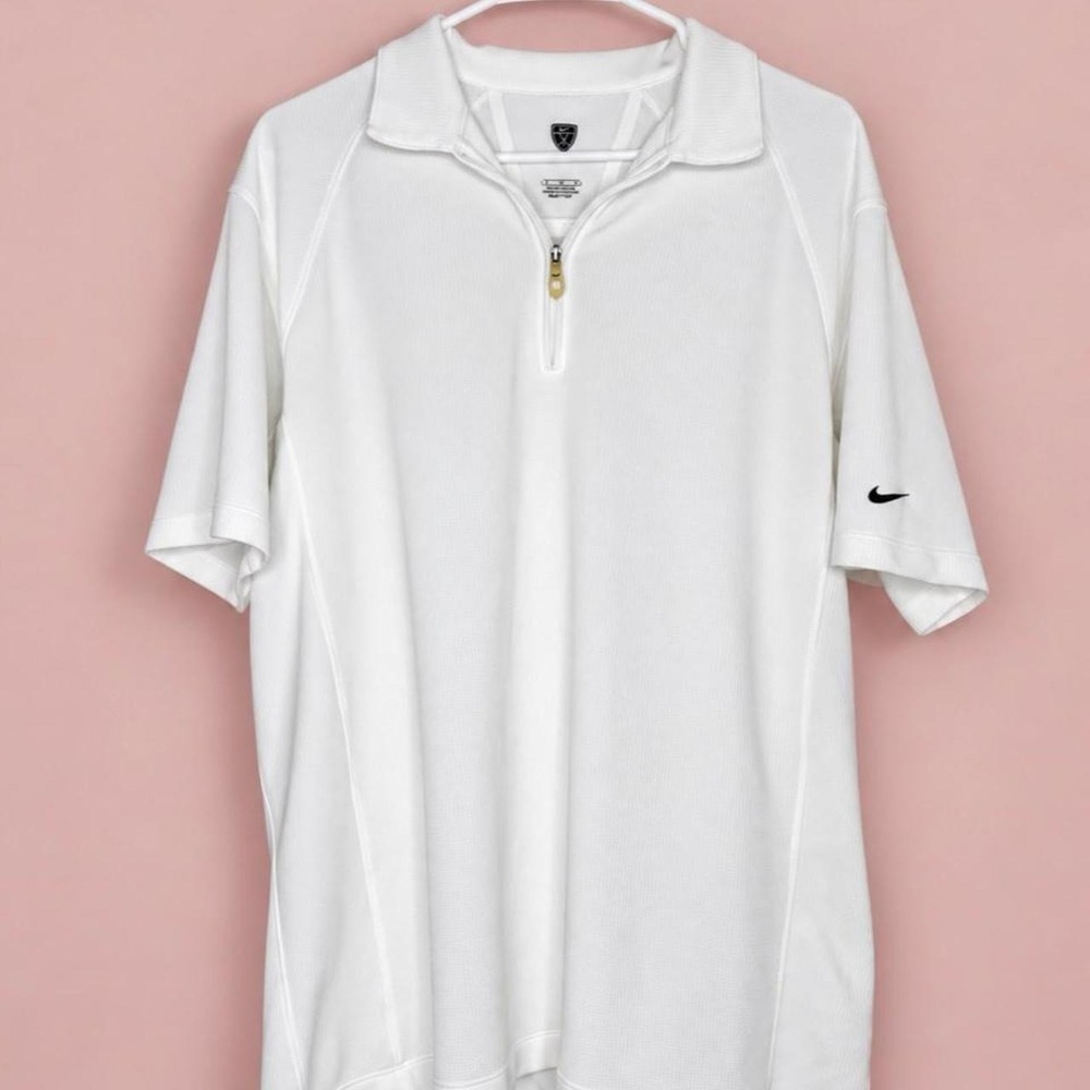 Nike Golf white quarter zip polo shirt
